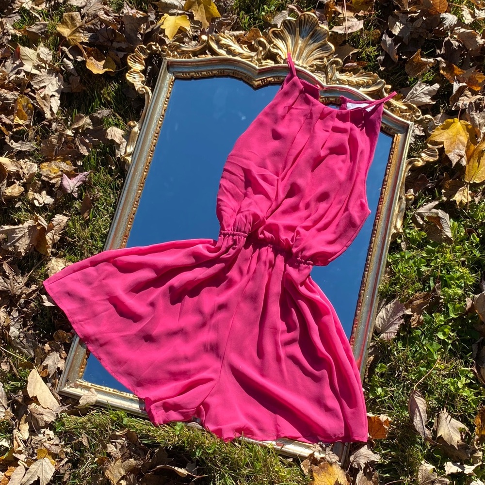 Flowy Pink Halter Top Romper from LUSH